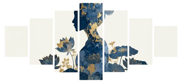 Obraz - Mramorový profil ženy (210x100 cm)