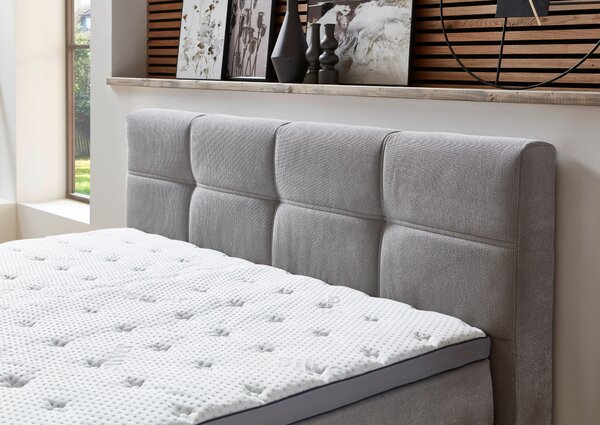 POSTEL BOXSPRING, 160/200 cm, světle šedá Carryhome - Postele s úložným prostorem