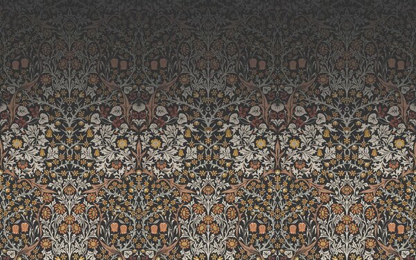 Vliesová obrazová tapeta na zeď, šedo-černá, květiny, listy, 125337, William Morris At Home