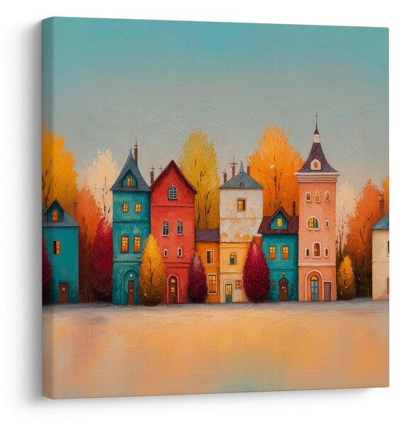 Obraz - Podzimní vesnice (30x30 cm)