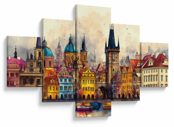 Obraz - Podzim v malovaném městě (125x70 cm)