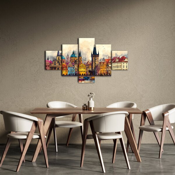 Obraz - Podzim v malovaném městě (125x70 cm)