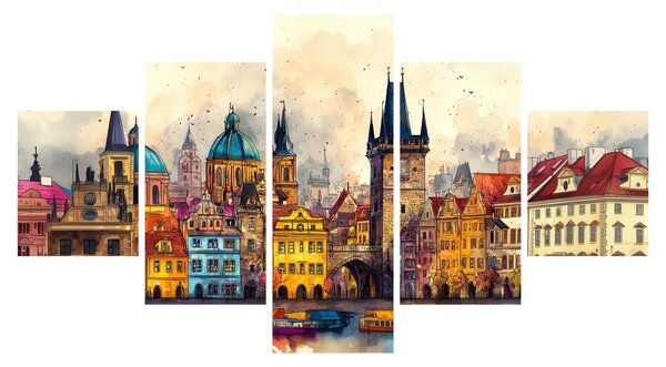 Obraz - Podzim v malovaném městě (125x70 cm)