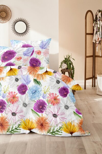 POVLEČENÍ, makosatén, modrá, bobulová, lilková, tmavě žlutá, meruňková, 135/200 cm - Online Only povlečení, Online Only