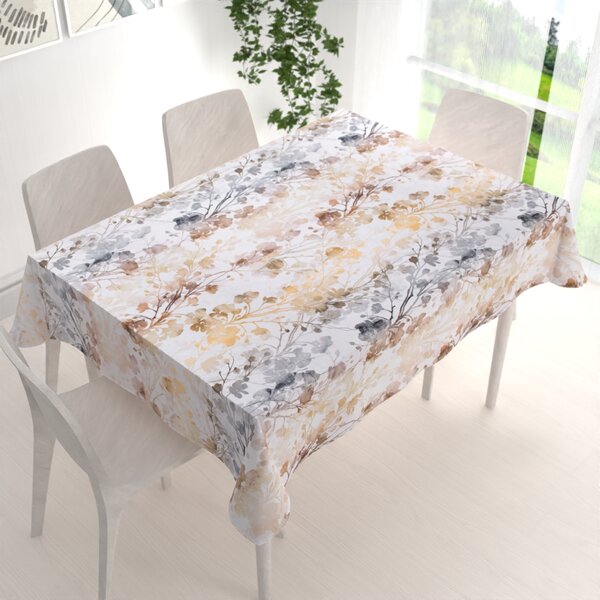 Biante Sametový obdélníkový ubrus Tamara TMR-008 Hnědé a šedé pnoucí rostliny 50x100 cm