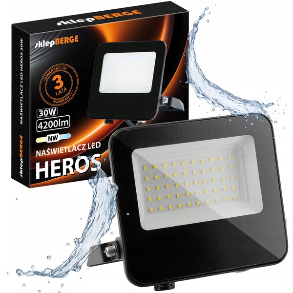 BERGE LED reflektor Heros 30W - IP65 - neutrální bílá