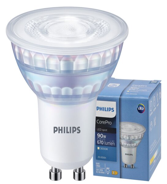 LED žárovka Philips GU10 - 6,7 W - Corepro 60° teplá bílá