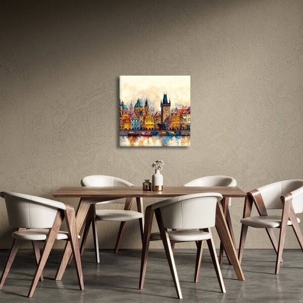 Obraz - Podzim v malovaném městě (30x30 cm)