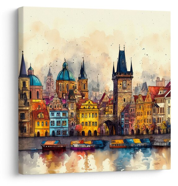 Obraz - Podzim v malovaném městě (30x30 cm)