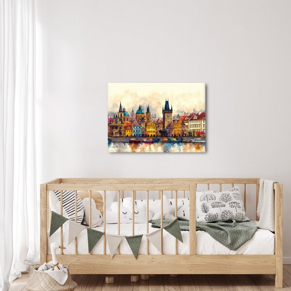 Obraz - Podzim v malovaném městě (70x50 cm)