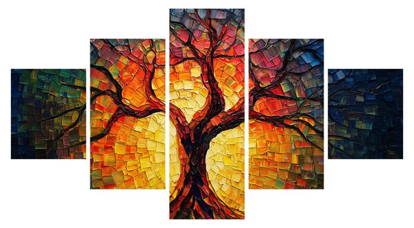 Obraz - Strom života v mozaice (125x70 cm)
