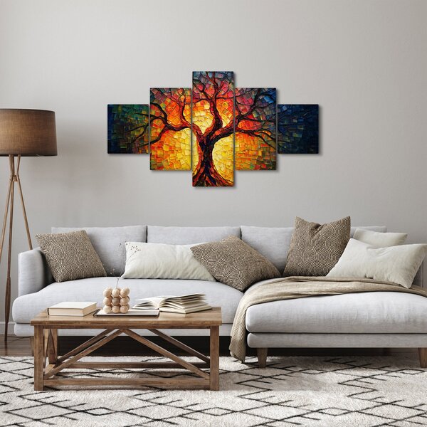 Obraz - Strom života v mozaice (125x70 cm)