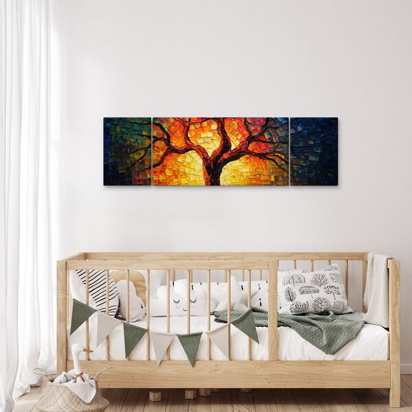 Obraz - Strom života v mozaice (170x50 cm)