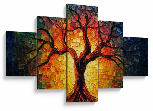 Obraz - Strom života v mozaice (125x70 cm)