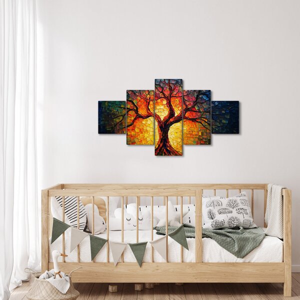 Obraz - Strom života v mozaice (125x70 cm)