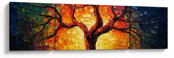 Obraz - Strom života v mozaice (170x50 cm)
