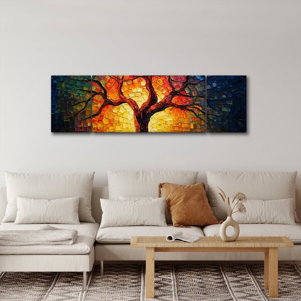 Obraz - Strom života v mozaice (170x50 cm)