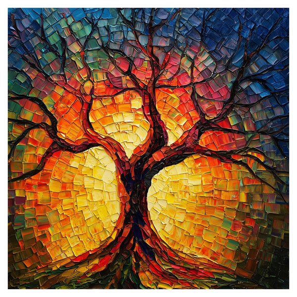 Obraz - Strom života v mozaice (30x30 cm)
