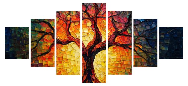 Obraz - Strom života v mozaice (210x100 cm)