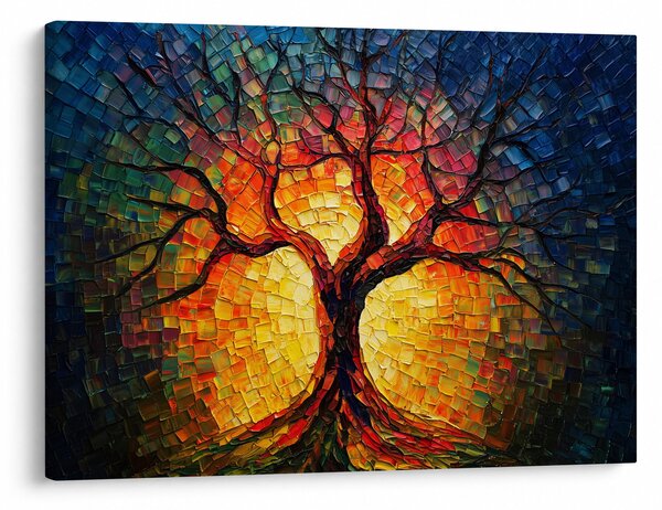 Obraz - Strom života v mozaice (70x50 cm)