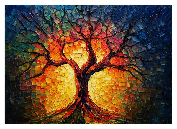 Obraz - Strom života v mozaice (70x50 cm)