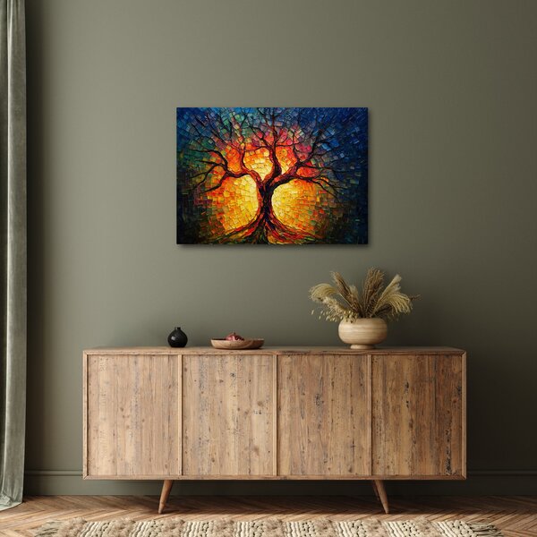 Obraz - Strom života v mozaice (70x50 cm)