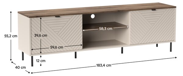 KONDELA TV stolek, kašmír/dub castello, EYCO 2D/180