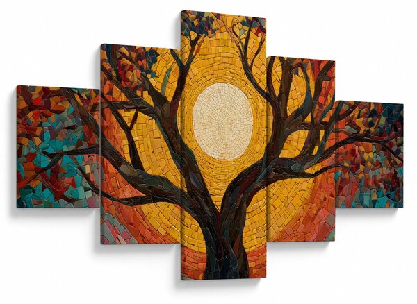 Obraz - Slunce v koruně stromu života (125x70 cm)