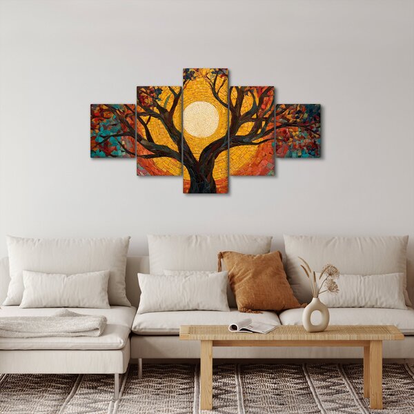 Obraz - Slunce v koruně stromu života (125x70 cm)