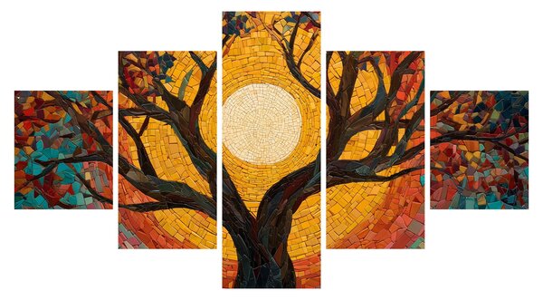 Obraz - Slunce v koruně stromu života (125x70 cm)