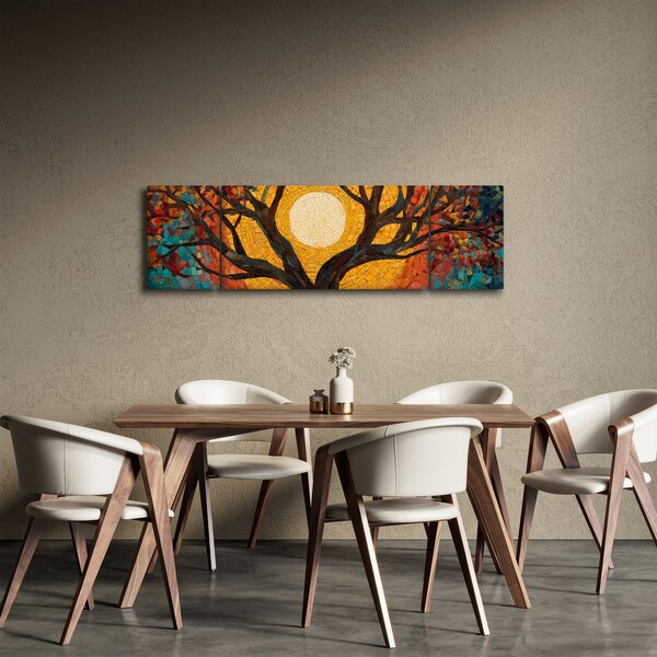 Obraz - Slunce v koruně stromu života (170x50 cm)