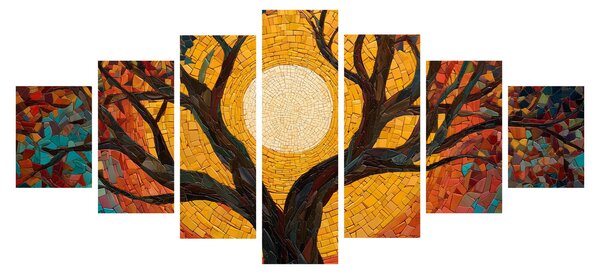Obraz - Slunce v koruně stromu života (210x100 cm)