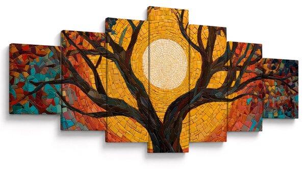 Obraz - Slunce v koruně stromu života (210x100 cm)
