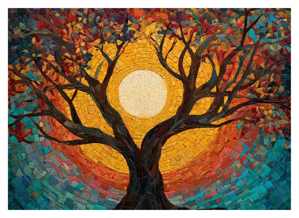 Obraz - Slunce v koruně stromu života (70x50 cm)