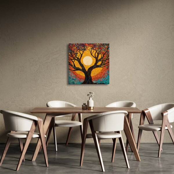 Obraz - Slunce v koruně stromu života (30x30 cm)