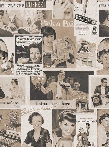 Mind the Gap WP 20070 Retro Ads Sepia