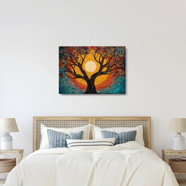Obraz - Slunce v koruně stromu života (70x50 cm)