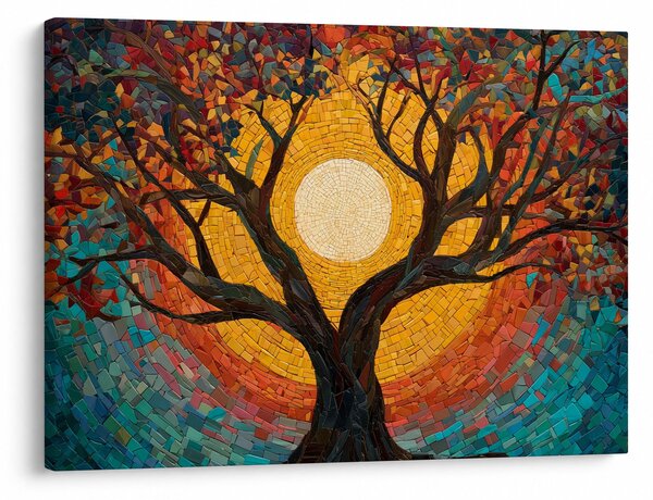 Obraz - Slunce v koruně stromu života (70x50 cm)