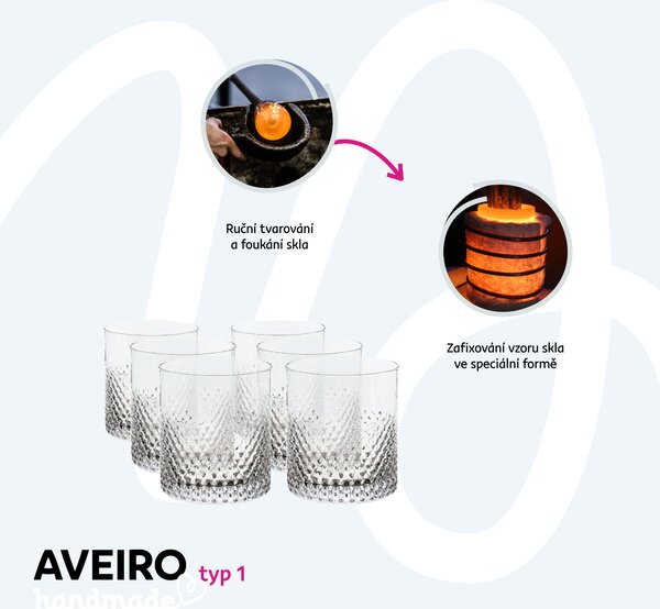 KONDELA Sklenice na whisky/vodu, set 6 ks, 200 ml, čirá, AVEIRO TYP 1