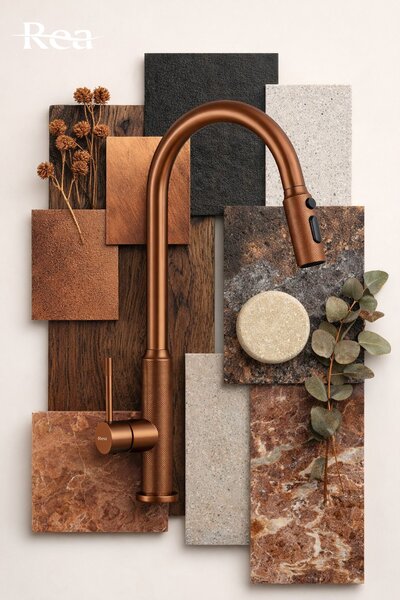 Kuchyňská baterie Rea Master Brush Copper