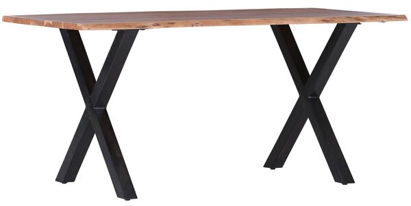 JÍDELNÍ STŮL, akácie, přírodní barvy, černá, 140/76/80 cm Livetastic - Jídelní stoly