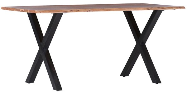 JÍDELNÍ STŮL, akácie, přírodní barvy, černá, 140/76/80 cm Livetastic - Jídelní stoly