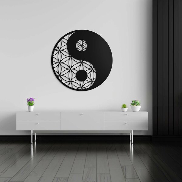 DUBLEZ | Dřevěná mandala květ života - Yin Yang | Obraz