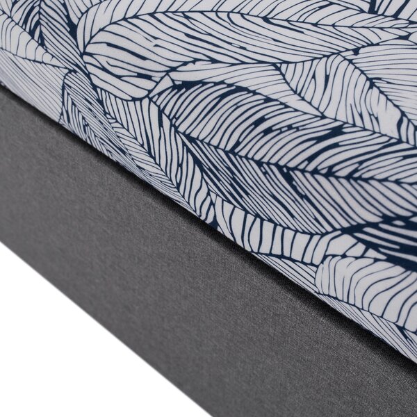 KONDELA Postel, 110x200, molitanová, šedá/vzor, SHERIN