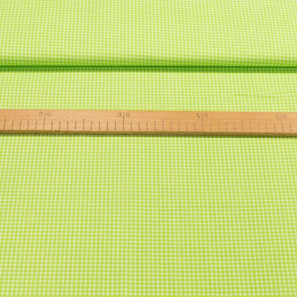 Bavlněné plátno ANIKA kostička, jarně zelená, š.160cm (látka v metráži)