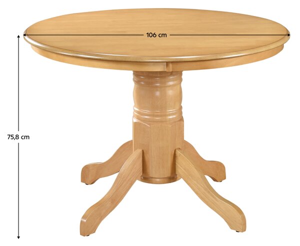 KONDELA Jídelní stůl, kulatý, dub světlý, průměr 106 cm, TABLOS