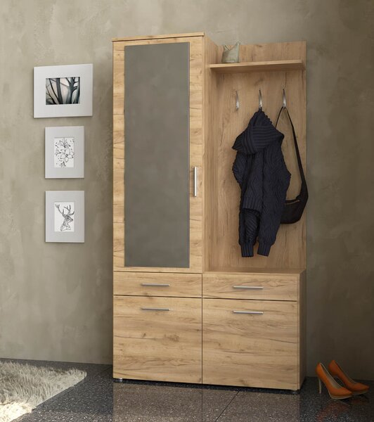 KONDELA Předsíňová sestava, dub artisan, LEVITO