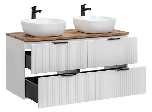 Koupelnová skříňka s umyvadlem a deskou ADEL White DU120/1 | 120 cm