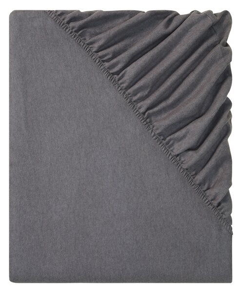 Livarno home Napínací prostěradlo z jemného flanelu, 90–100 x 200 cm (tmavě šedá) (100394362002)