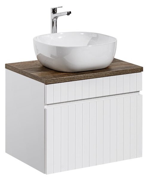 Koupelnová skříňka s umyvadlem a deskou ICONIC White DU60/1 | 60 cm